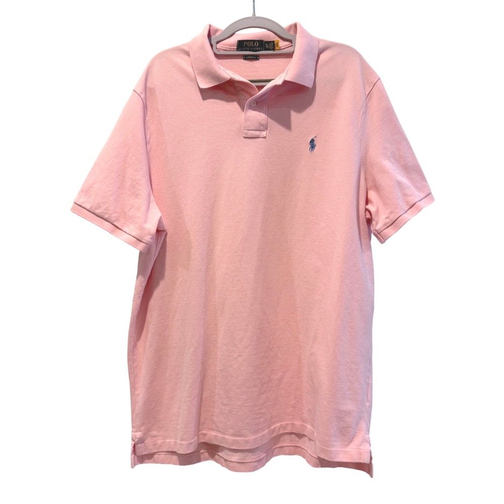 Polo Ralph Lauren Mensβ XL Pink Classic Fit Polo Shirt Blue Pony Logo